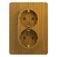 Розетка двойная с заземлением 16А Systeme Electric Glossa, дерево дуб GSL000524