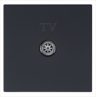 Розетка TV Φ9.5mm оконечная с накладкой, цвет Черный матовый (soft touch) Jasmart FD6001PBM