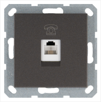 Телефонная розетка RJ11 с накладкой, цвет Мокко Jasmart G6101Z