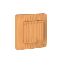 Розетка Systeme Electric Blanca С/У IP44 с заземлением со шторками, с крышкой, 16А, 250В, ЯСЕНЬ BLNRS441115