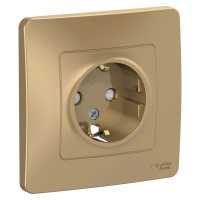 Розетка скрытой установки с заземляющим контактом и шторками 16A 250В Systeme Electric Blanca BLNRS001114, Титан
