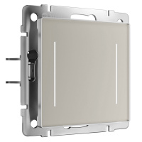 Умный сенсорный двухклавишный выключатель с подсветкой Werkel дымчатый W4523641