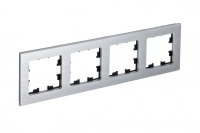 Рамка 4-постовая Systeme Electric AtlasDesign Nature, металл серебро ATN312104