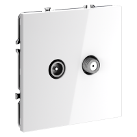 Розетка телевизионная оконечная TV+SAT Voltum S70 пластик белая глянцевая (VLS060401)