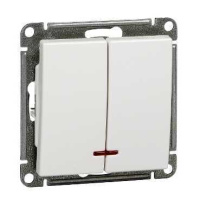 Выключатель 2-клавишный с подсветкой Systeme Electric W59, БЕЛЫЙ VS510-251-1-86