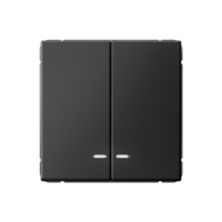 Двухклавишный выключатель с подсветкой Systeme Electric ArtGallery, сх.5а, 10АХ, БАЗАЛЬТ GAL001453