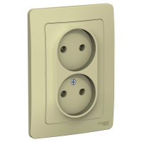 Розетка скрытой установки двойная без заземляющего контакта без шторок 16A 250В Systeme Electric Blanca BLNRS000027, Бежевый