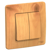 Двухклавишный выключатель (cх.5) скрытой установки 10А 250В Systeme Electric Blanca BLNVS010505, Ясень