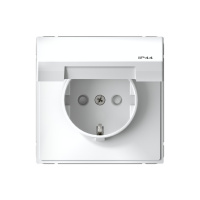 Розетка с заземлением со шторками с крышкой с быстрозажим. клем, 16А, IP44 Systeme Electric ArtGallery, белый GAL440146S
