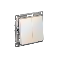 Выключатель 2-клавишный Systeme Electric AtlasDesign, сх.6+6, 10АХ, мех., быстрозажим. клем., ЖЕМЧУГ ATN000465S