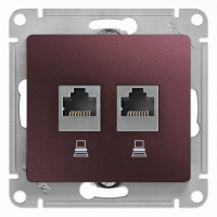 Розетка двойная компьютерная RJ45+RJ45 Systeme Electric Glossa, баклажановый GSL001185KK