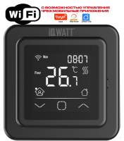 Программируемый терморегулятор с возможностью управления через смартфон IQ Watt SMART HEAT Wi-Fi BLACK 00411