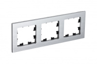 Рамка 3-постовая Systeme Electric AtlasDesign Nature, металл серебро ATN312103