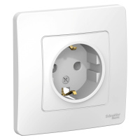 Розетка скрытой установки с заземляющим контактом без шторок 16A 250В Systeme Electric Blanca BLNRS001011, БЕЛЫЙ