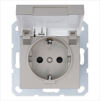 Розетка SCHUKO© с крышкой и защитными шторками 16A 250V~ 2P+T, цвет шампань Jasmart G5505CH