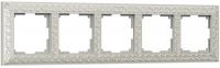 Рамка 5 местная жемчужная металл Antik Werkel W0051521