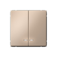 Двухклавишный выключатель с подсветкой Systeme Electric ArtGallery, сх.5а, 10АХ, песочный  GAL001253