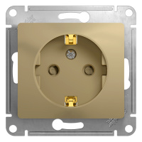 Розетка с заземлением со шторками 16А Systeme Electric Glossa, титан GSL000445