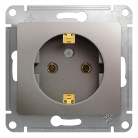 Розетка с заземлением 16А 250В механизм Systeme Electric Glossa, платина GSL001243