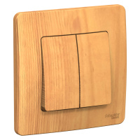 Двухклавишный переключатель (cх.6+6) скрытой установки 10А 250В Systeme Electric Blanca BLNVS106605, Ясень