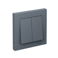 Выключатель 2-клавишный Systeme Electric AtlasDesign, сх.5, 10АХ, в сборе, быстрозажим. клем., ГРИФЕЛЬ ATN000752S