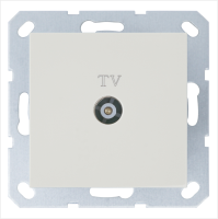 Розетка TV Φ9.5mm проходная с накладкой, цвет слоновая кость Jasmart G6002V