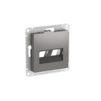 Накладка двойная Systeme Electric AtlasDesign для информационных функций типа Keystone, СТАЛЬ ATN000990