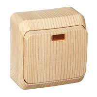 Выключатель 1-клавишный с подсветкой Systeme Electric Etude, сосна BA10-005D