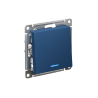 Выключатель 1-клавишный Systeme Electric AtlasDesign с подсветкой, сх.6а, 10АХ, мех., быстрозажим. клем., АКВАМАРИН ATN001163S