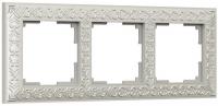 Рамка 3 местная жемчужная металл Antik Werkel W0031521