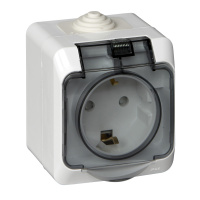 Розетка с заземлением со шторками 16А Systeme Electric Etude, БЕЛЫЙ PA16-044B