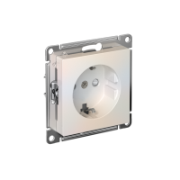Розетка Systeme Electric AtlasDesign с заземлением со шторками, 16А, механизм, быстрозажим. клем., ЖЕМЧУГ ATN000445S