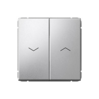 Двухклавишный выключатель для жалюзи Systeme Electric ArtGallery, 2х сх.4, 10А, алюминий GAL000319