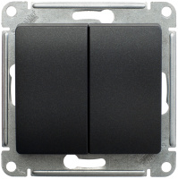 Переключатель 2-клавишный схема 6/2 10AX Systeme Electric Glossa, антрацит GSL000765