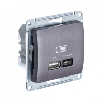 USB Розетка A + тип-C 45W Systeme Electric Glossa высокоскоростная зарядка QC, PD, механизм, СИРЕН.ТУМАН
