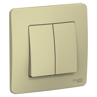 Двухклавишный переключатель (cх.6+6) скрытой установки 10А 250В Systeme Electric Blanca BLNVS106607, Бежевый