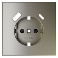 Накладка для розетки с заземлением и защитными шторками, с USB A+C Voltum S70 шелк Soft touch пластик (VLS001004)