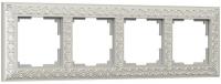 Рамка 4 местная жемчужная металл Antik Werkel W0041521