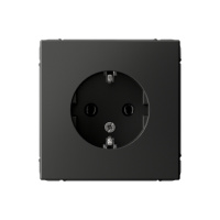Розетка с заземлением Systeme Electric ArtGallery, 16А, БАЗАЛЬТ  GAL001443
