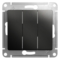 Выключатель 3-клавишный схема 1+1+1 10АХ Systeme Electric Glossa, антрацит GSL000731