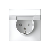 Розетка с заземлением со шторкой и крышкой, 16А, IP44 Systeme Electric ArtGallery, БЕЛЫЙ GAL440146