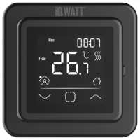 Программируемый терморегулятор с сенсорным дисплеем IQ Watt SMART HEAT BLACK 00409