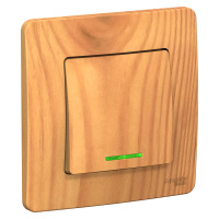 Одноклавишный выключатель скрытой установки с подсветкой 10А 250В (cх.1) Systeme Electric Blanca BLNVS010115, Ясень
