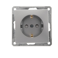 Розетка с заземлением со шторками 16А Systeme Electric W59, матовый хром RS16-152-5-86