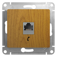 Розетка телефонная RJ11 Systeme Electric Glossa, дерево дуб GSL000581T