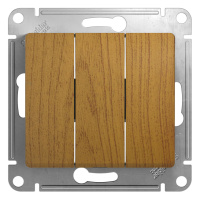 Выключатель 3-клавишный схема 1+1+1 10АХ Systeme Electric Glossa, дерево дуб GSL000531