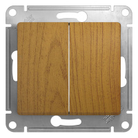 Выключатель 2-клавишный схема 5 10 AX Systeme Electric Glossa, дерево дуб GSL000551