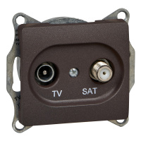 Розетка TV-SAT оконечная 1DB Systeme Electric Glossa, шоколад GSL000897