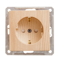 Розетка с заземлением со шторками 16А Systeme Electric W59, сосна RS16-152-7-86