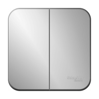 Двухклавишный выключатель с изолирующей пластиной 10А 250В Systeme Electric Blanca BLNVA105013, Алюминий